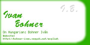 ivan bohner business card